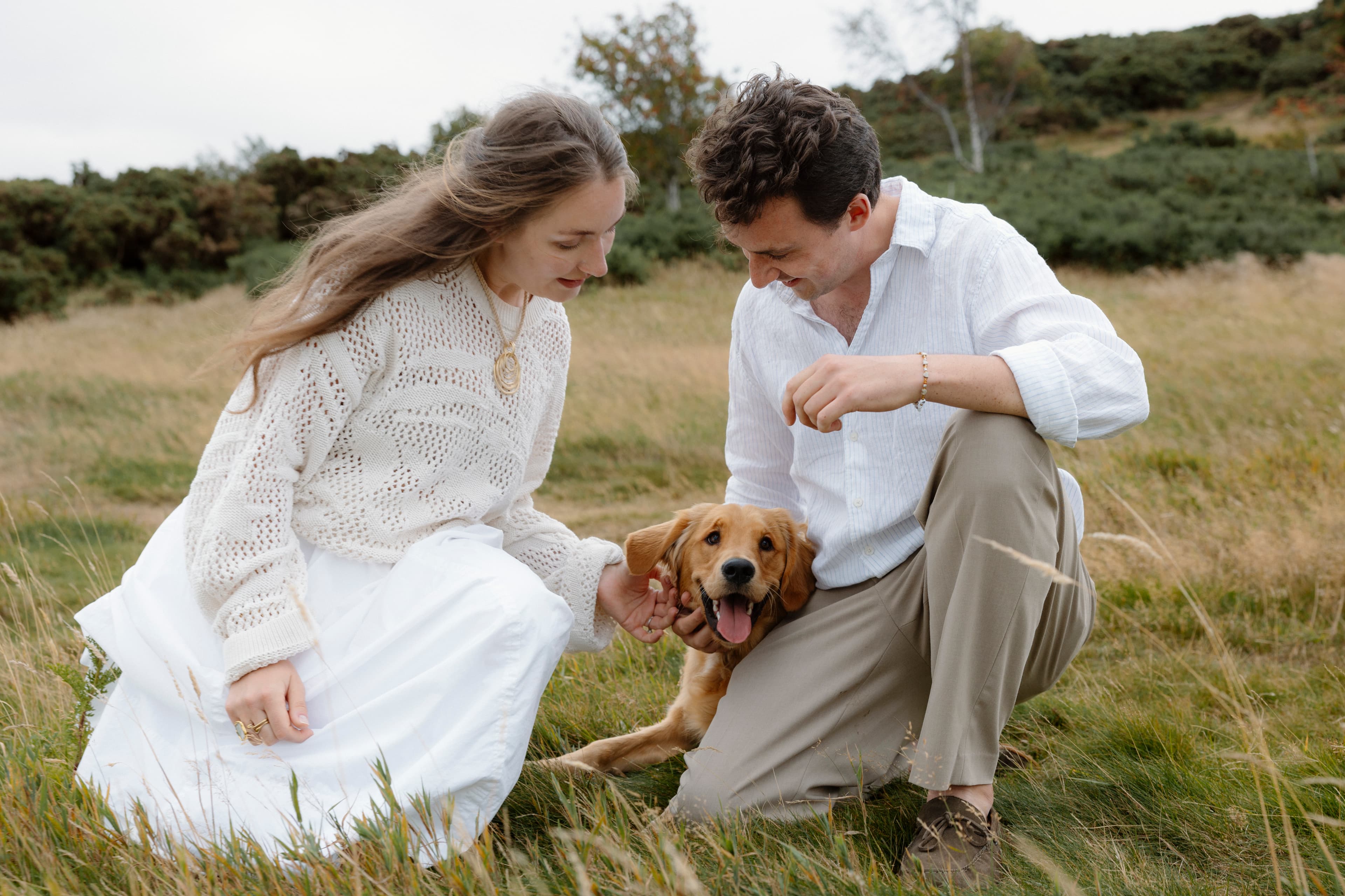 Daniel and Marta in the countryside with their dog
